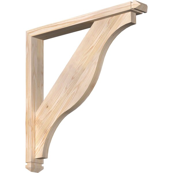 Ekena Millwork Funston Arts and Crafts Smooth Bracket w/ Offset Brace, Douglas Fir, 3 1/2"W x 28"D x 28"H BKT0402X28X28FST03SDF - main